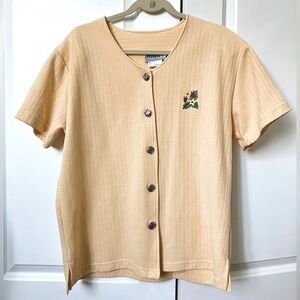 Vintage Mindyat Spring Summer Strawberry patch Short Sleeve cardigan top